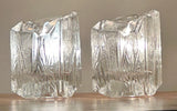 Pair of 1970s German Peill & Putzler Glacier Glass Table Lamps