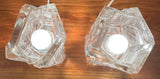Pair of 1970s German Peill & Putzler Glacier Glass Table Lamps