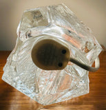 Pair of 1970s German Peill & Putzler Glacier Glass Table Lamps