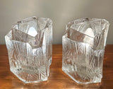 Pair of 1970s German Peill & Putzler Glacier Glass Table Lamps