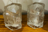 Pair of 1970s German Peill & Putzler Glacier Glass Table Lamps