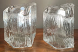 Pair of 1970s German Peill & Putzler Glacier Glass Table Lamps
