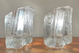 Pair of 1970s German Peill & Putzler Glacier Glass Table Lamps