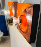 Pair of 1970s German Ceramic Fat Lava Orange & Brown Wall Lights