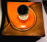 Pair of 1970s German Ceramic Fat Lava Orange & Brown Wall Lights
