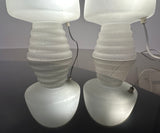 Pair of 1980s HB Glass Holland Mushroom Speckled Lamps