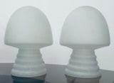 Pair of 1980s HB Glass Holland Mushroom Speckled Lamps