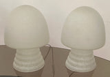 Pair of 1980s HB Glass Holland Mushroom Speckled Lamps