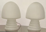 Pair of 1980s HB Glass Holland Mushroom Speckled Lamps