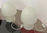 Pair of 1980s HB Glass Holland Mushroom Speckled Lamps