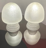 Pair of 1980s HB Glass Holland Mushroom Speckled Lamps