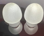 Pair of 1980s HB Glass Holland Mushroom Speckled Lamps