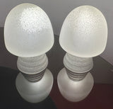 Pair of 1980s HB Glass Holland Mushroom Speckled Lamps