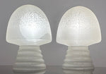 Pair of 1980s HB Glass Holland Mushroom Speckled Lamps