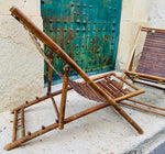 Pair of 1980s Italian Bamboo Deck Chairs or Sun Loungers