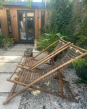 Pair of 1980s Italian Bamboo Deck Chairs or Sun Loungers
