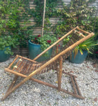 Pair of 1980s Italian Bamboo Deck Chairs or Sun Loungers