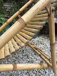 Pair of 1980s Rustic Italian Golden Bamboo Deck Chairs or Sun Loungers