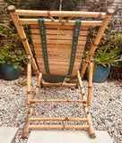 Pair of 1980s Rustic Italian Golden Bamboo Deck Chairs or Sun Loungers