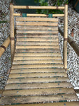 Pair of 1980s Rustic Italian Golden Bamboo Deck Chairs or Sun Loungers