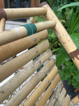 Pair of 1980s Rustic Italian Golden Bamboo Deck Chairs or Sun Loungers