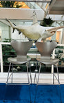Pair of 2005 Danish Arne Jacobsen Series 7 Dark Grey Bar Stool
