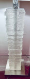 Pair of Crystal Strata Column Porta Romana Table Lamps