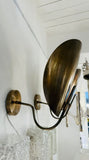 Pair of Contemporary Brass "Beetle" Wall Sconce Uplighters