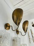 Pair of Contemporary Brass "Beetle" Wall Sconce Uplighters