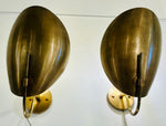 Pair of Contemporary Brass "Beetle" Wall Sconce Uplighters