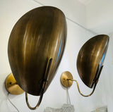 Pair of Contemporary Brass "Beetle" Wall Sconce Uplighters