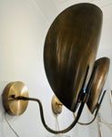 Pair of Contemporary Brass "Beetle" Wall Sconce Uplighters