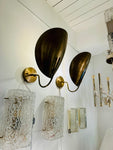 Pair of Contemporary Brass "Beetle" Wall Sconce Uplighters