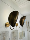 Pair of Contemporary Brass "Beetle" Wall Sconce Uplighters