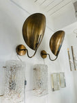 Pair of Contemporary Brass "Beetle" Wall Sconce Uplighters