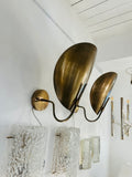 Pair of Contemporary Brass "Beetle" Wall Sconce Uplighters