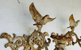 Pair of 19th Century Cuban Cast Iron "Dove" Garden Candleholders