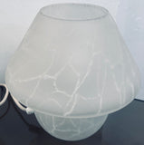 Pair of 1970s German Frosted Glass Mushroom Table Lamps