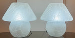Pair of 1970s German Frosted Glass Mushroom Table Lamps