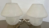 Pair of 1970s German Frosted Glass Mushroom Table Lamps