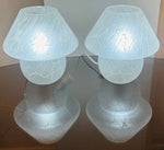 Pair of 1970s German Frosted Glass Mushroom Table Lamps