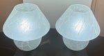 Pair of 1970s German Frosted Glass Mushroom Table Lamps