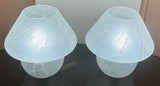 Pair of 1970s German Frosted Glass Mushroom Table Lamps