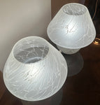 Pair of 1970s German Frosted Glass Mushroom Table Lamps