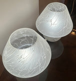 Pair of 1970s German Frosted Glass Mushroom Table Lamps