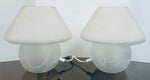 Pair of 1970s German Frosted Glass Mushroom Table Lamps