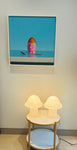 Pair of Large 1970s Putzler Striped Glass Mushroom Table Lamps