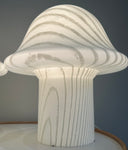 Pair of Large 1970s Putzler Striped Glass Mushroom Table Lamps