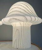 Pair of Large 1970s Putzler Striped Glass Mushroom Table Lamps