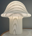 Pair of Large 1970s Putzler Striped Glass Mushroom Table Lamps